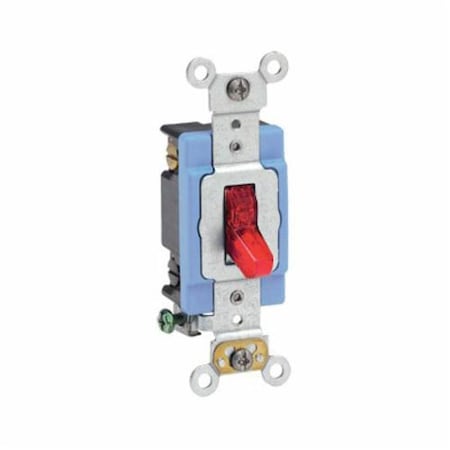 Leviton Toggle Switch 15A D/P Lighted Tog Red 1202-PLR